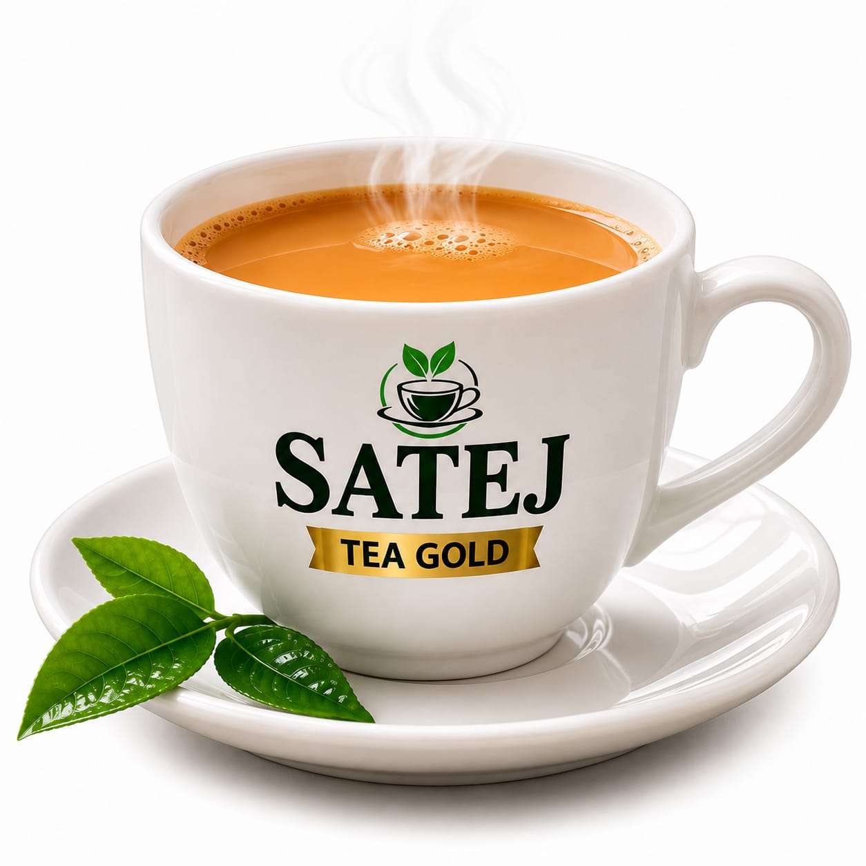 A hot cup of Satej Tea Gold tea